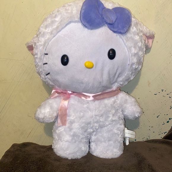 COPY - Hello Kitty standing Easter greeter Sanrio lamb costume 19” plush white … - Picture 1 of 9